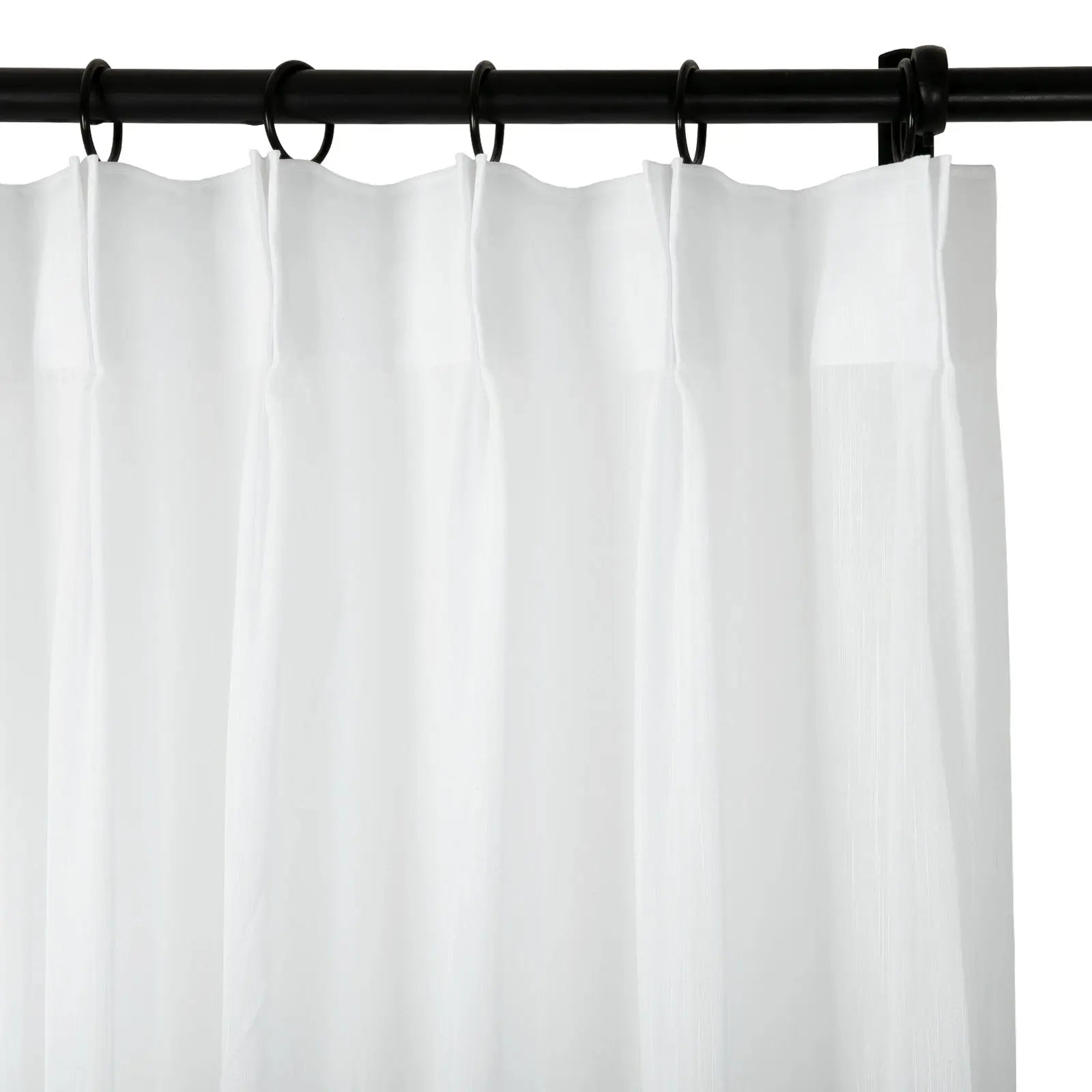 Florida Embossed White Semi Sheer Curtain Pleated?-TWOPAGES
