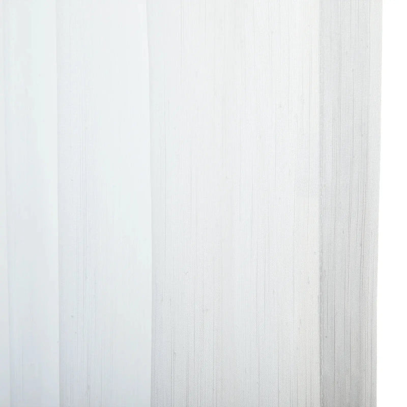 Florida Embossed White Semi Sheer Curtain Pleated?-TWOPAGES