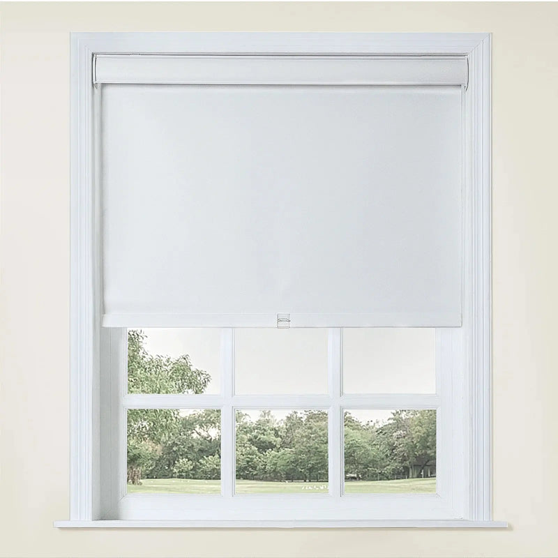 Alvin Motorized Waterproof Blackout Roller Blind-?Snow M112-1-TWOPAGES