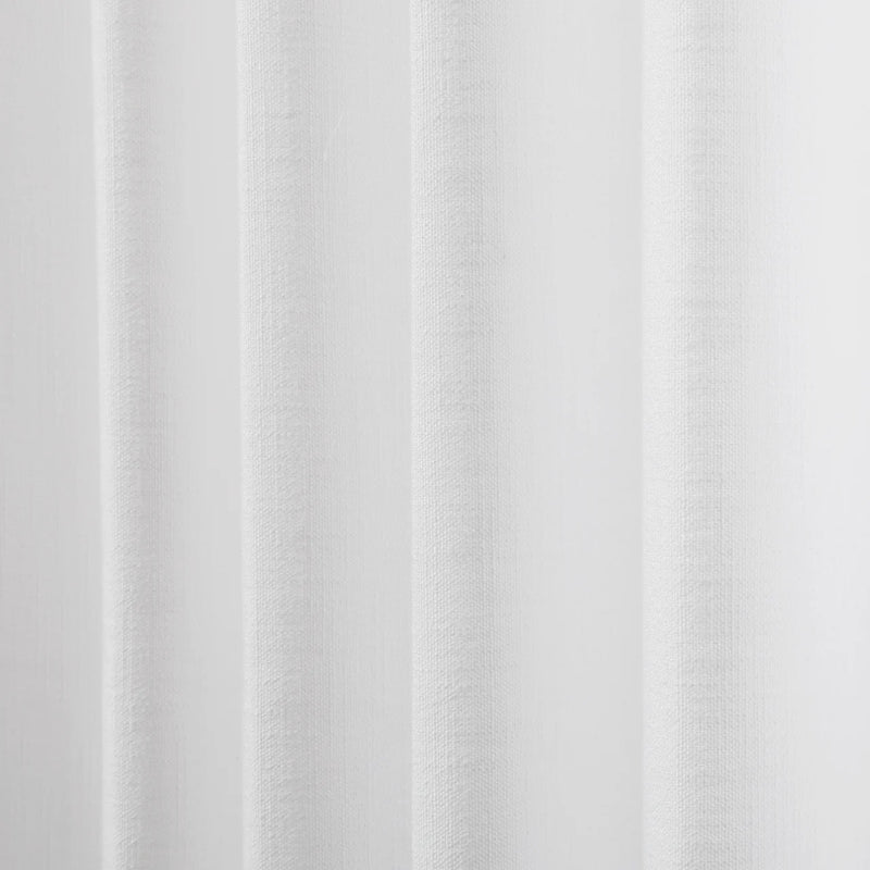 Snow White Liz Linen Pleated Curtains semi-sheer linen weave softly backlit by daylight