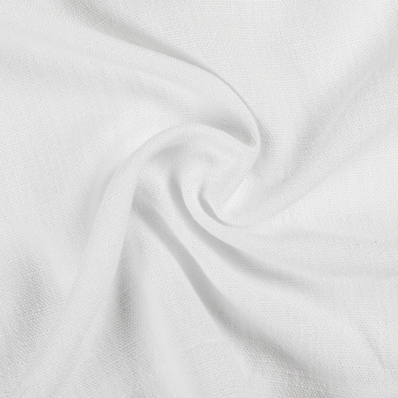 Snow White Liz Linen Pleated Curtains soft linen weave gathered into a spiral close-up