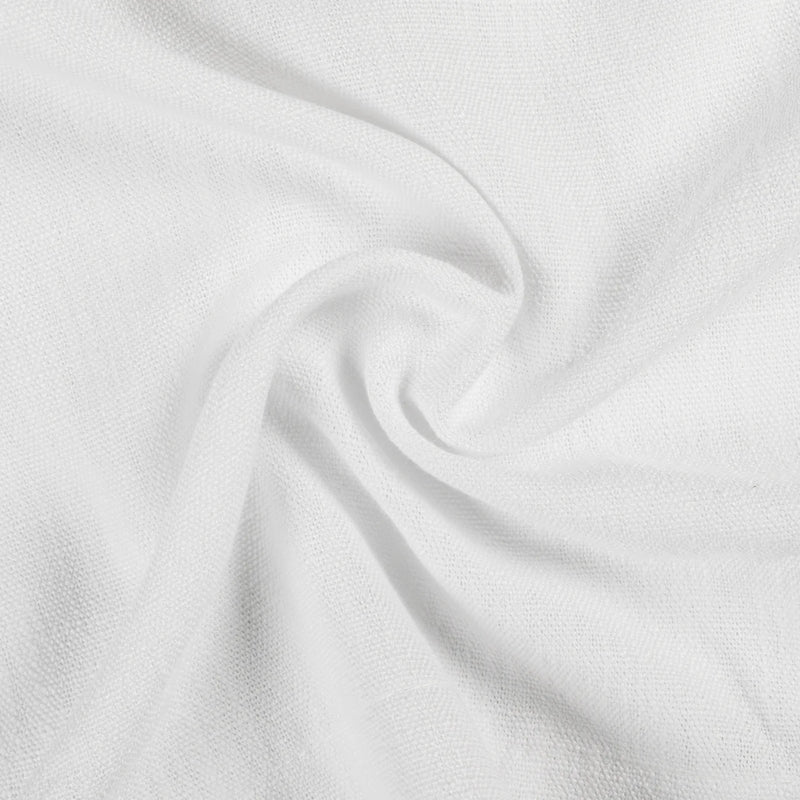 Snow White Liz Linen Pleated Curtains soft linen weave gathered into a spiral close-up