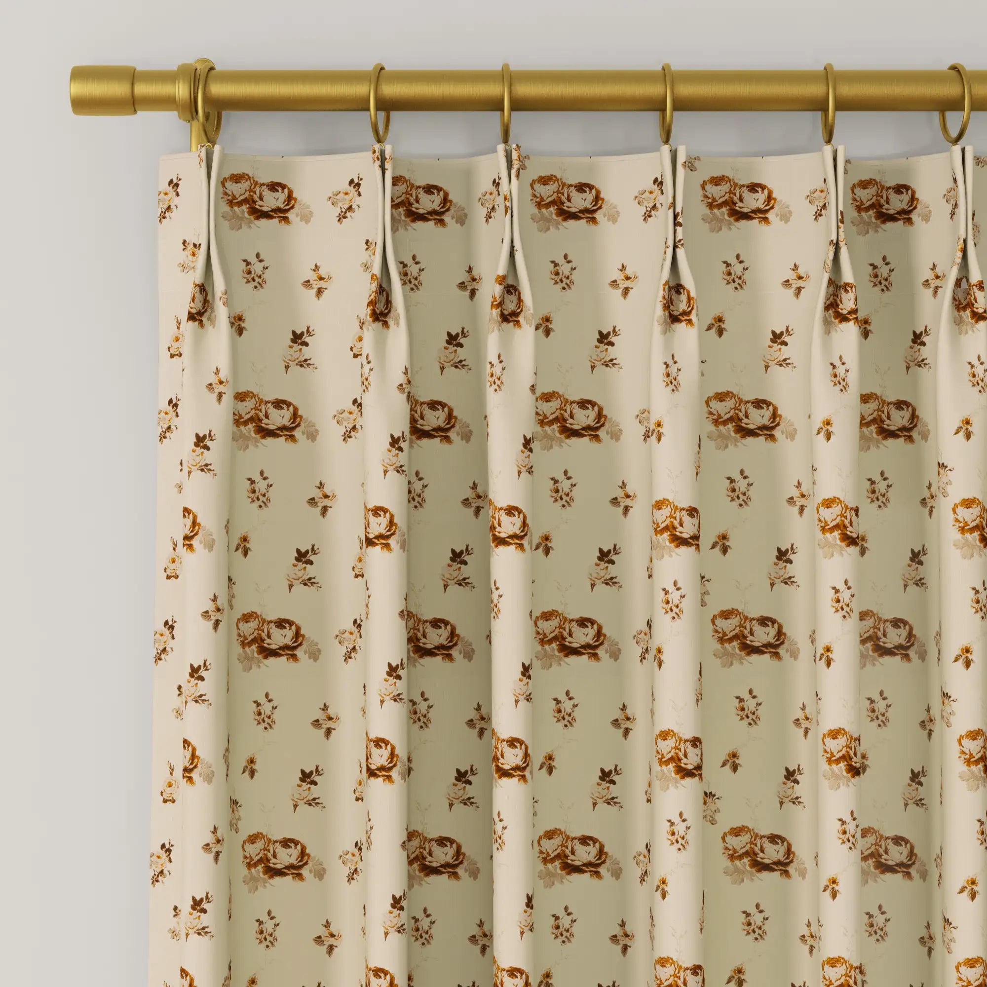 MS. MAVERICK MUSE x TWOPAGES Pastoral Printed Linen Cotton Pleated Curtains