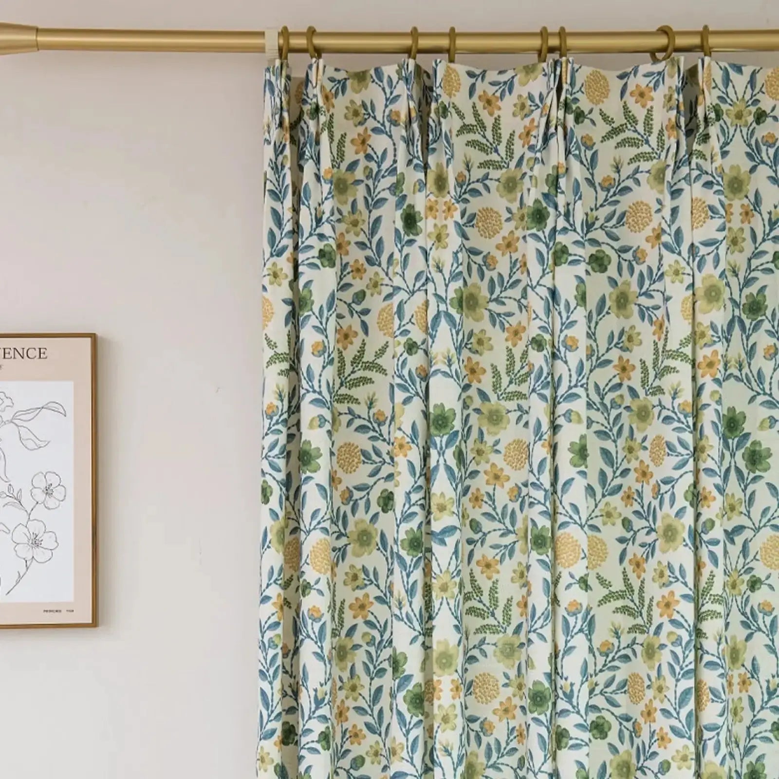 Holly Country Floral Drapery Pleated (102 inches Length Limit)?-TWOPAGES