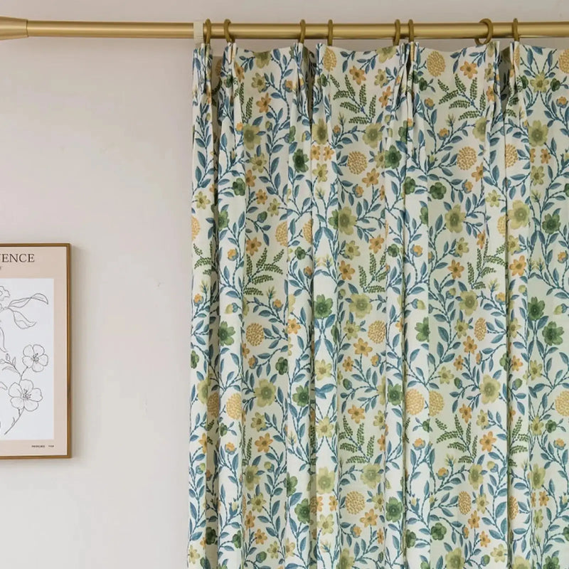 Holly Country Floral Drapery Pleated (102 inches Length Limit)?-TWOPAGES