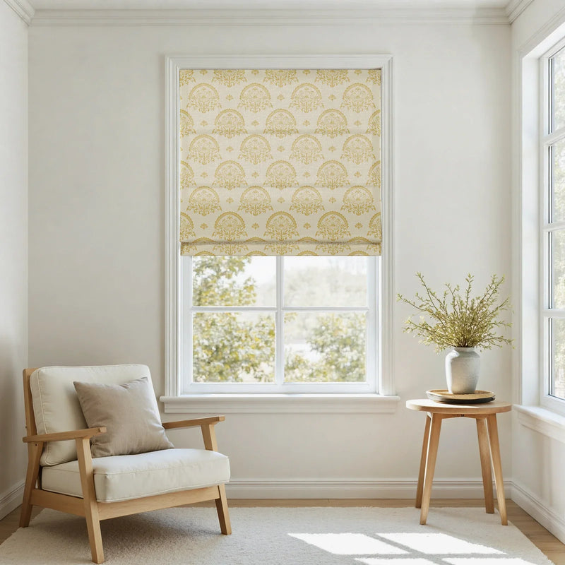 Sabrina Ramkhelawan Canyon Grove Cotton Roman Shade Cordless- -TWOPAGES