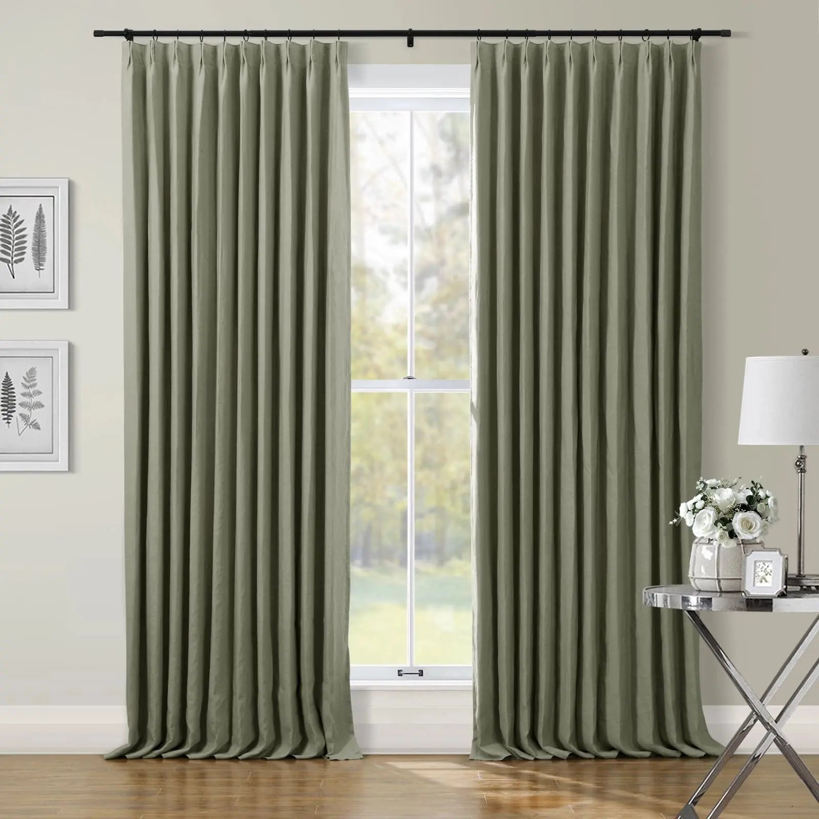 Patti Premium Belgian Linen Flax Curtain Pleated TWOPAGES