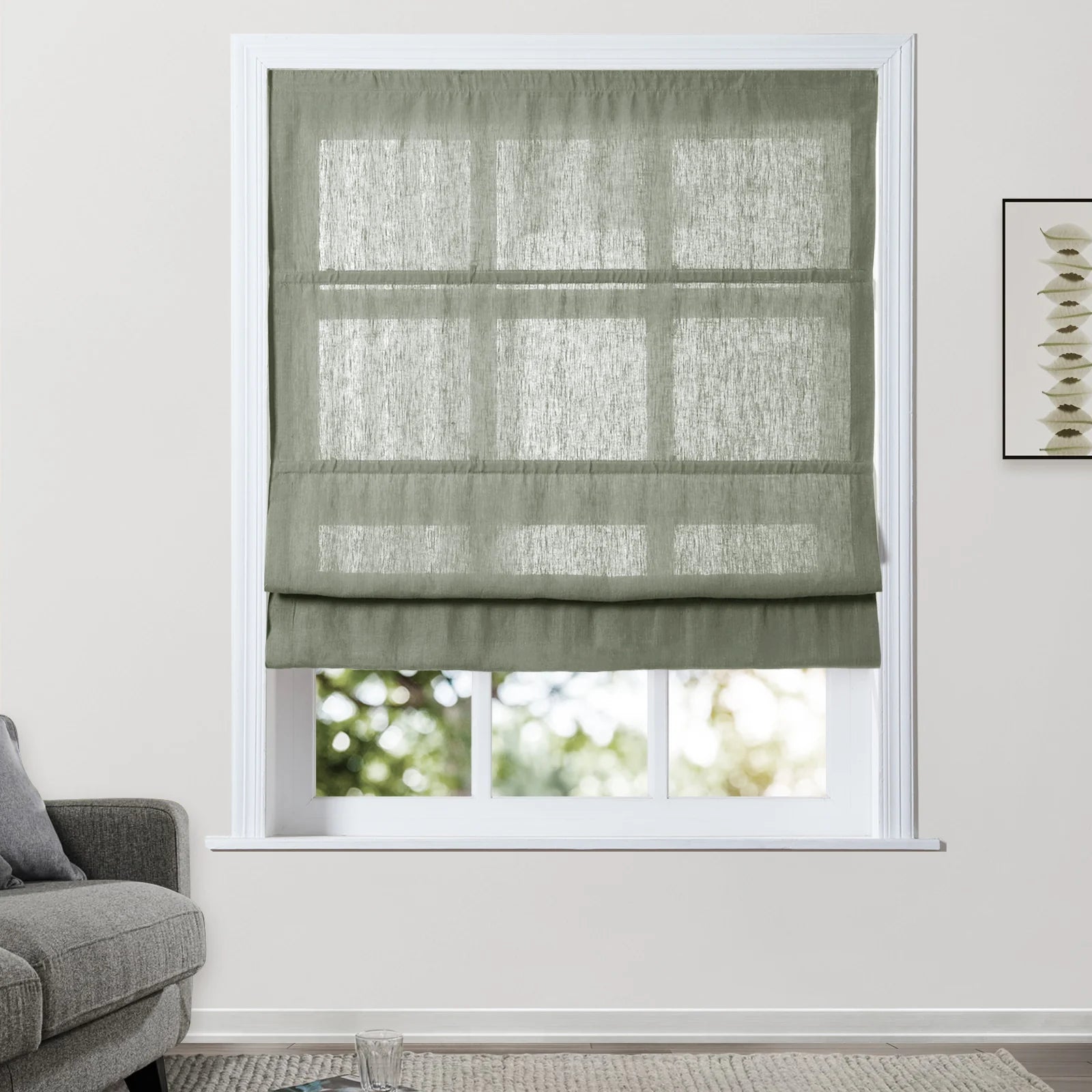 Patti Belgian Linen Roman Blind Cordless