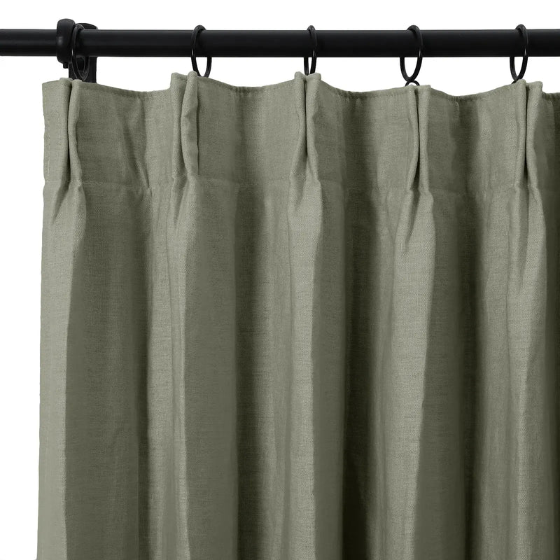 Patti Premium 100% Belgian Flax Linen Curtain Pleated- -TWOPAGES