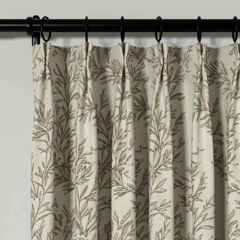 Sara Le Print Linen Cafe Curtains Pleated?-TWOPAGES