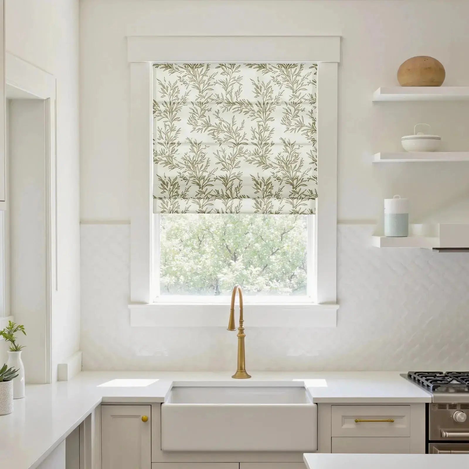 Sara Le Printed Roman Shade Cordless -TWOPAGES