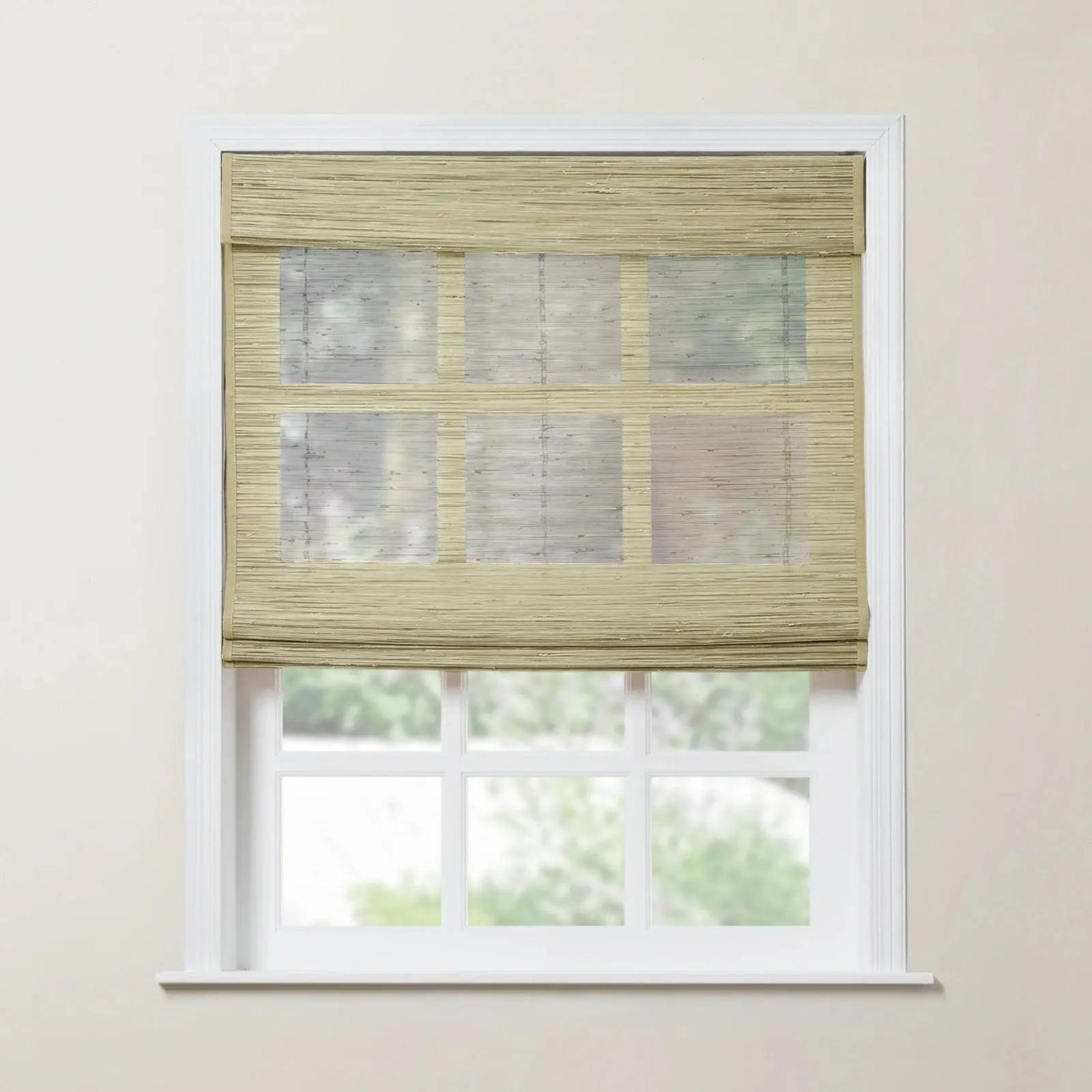 Rae Natural Ramie Bamboo Woven Blinds - Series P-?Stone Yellow P10-TWOPAGES CURTAINS