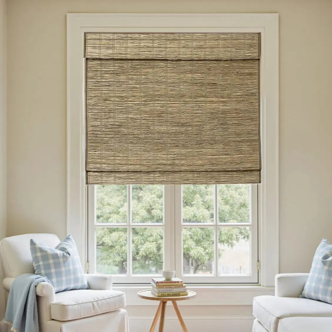 Rae Natural Ramie Jute Woven Wood Blinds - Series M?-TWOPAGES CURTAINS