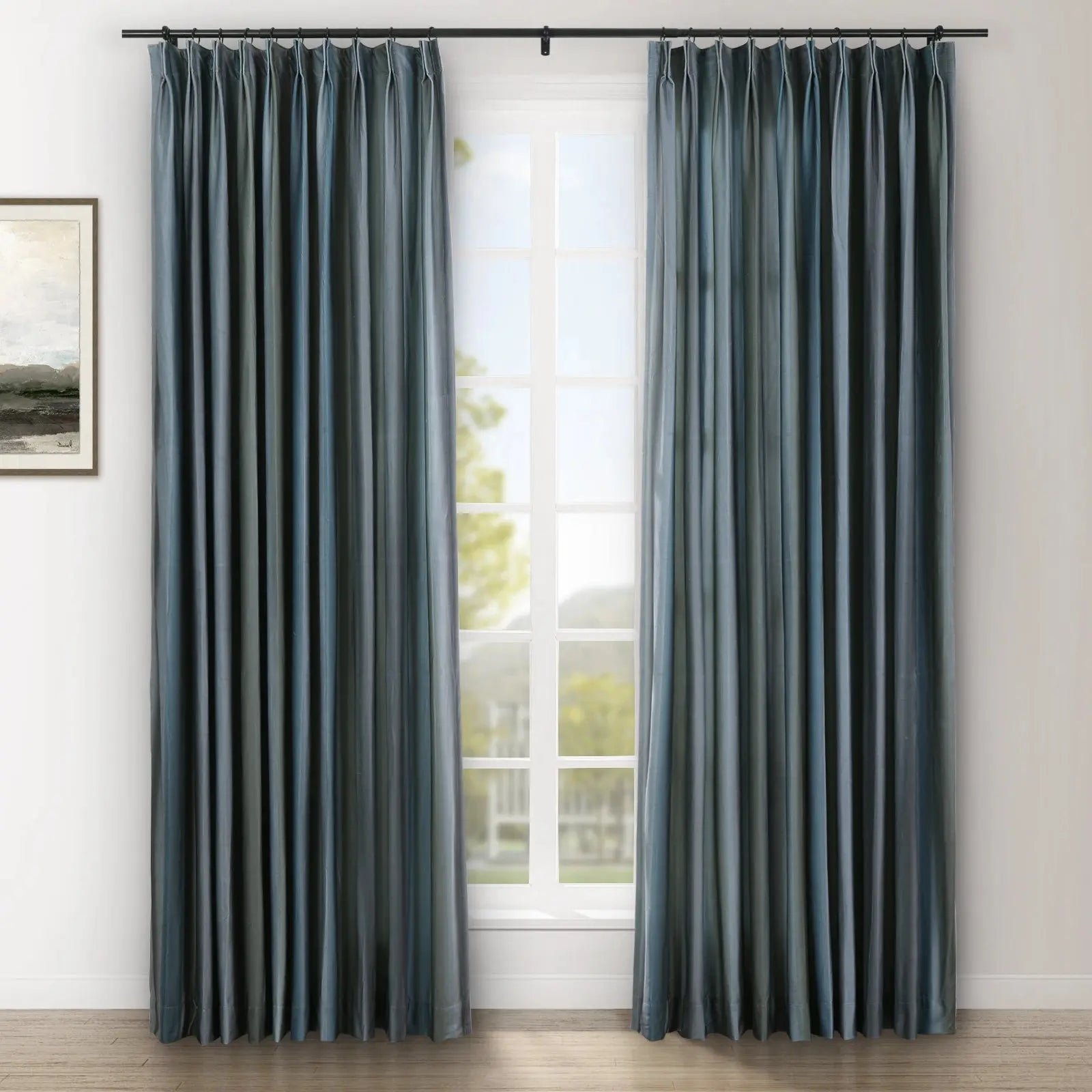 Amy Switzer Printed Velvet Pleated Drapery -TWOPAGES