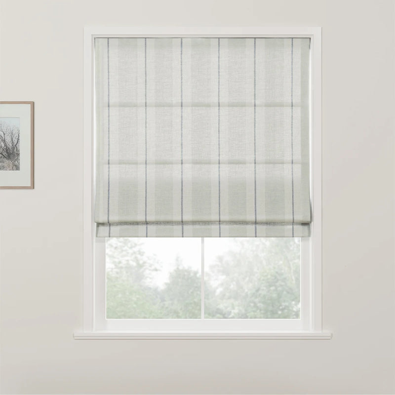 Holly Botanical Boho No-Drill Flat Fold Roman Blind Cordless
