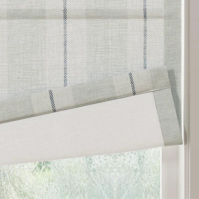 Holly Botanical Boho No-Drill Flat Fold Roman Blind Cordless