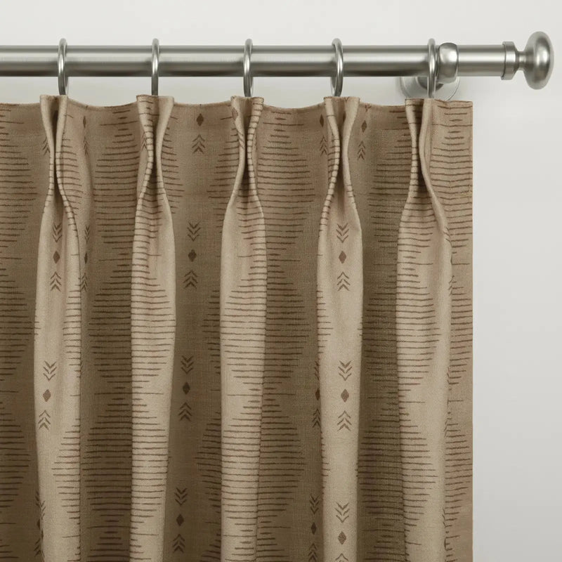 Kim Morrow Print Cotton Curtain Pleated- -TWOPAGES