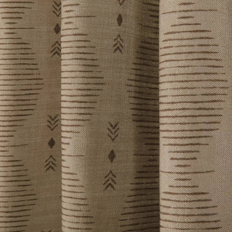 Kim Morrow Print Cotton Curtain Pleated- -TWOPAGES