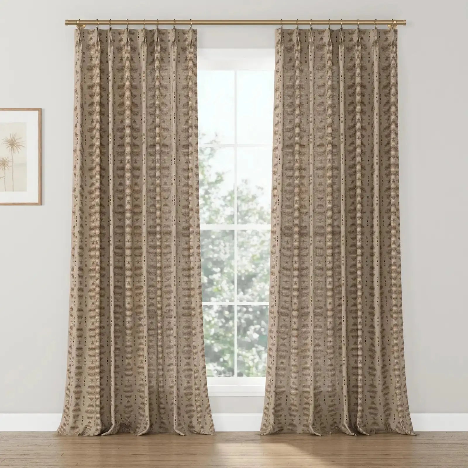 Kim Morrow Western Plaid Cotton Curtain Pleated- -TWOPAGES