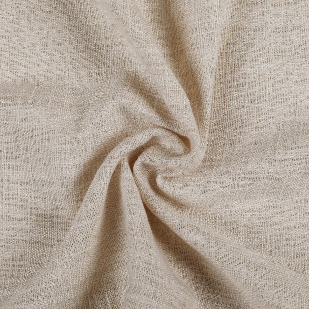 Tapioca Liz Linen Pleated Curtains soft linen weave gathered into a spiral close-up