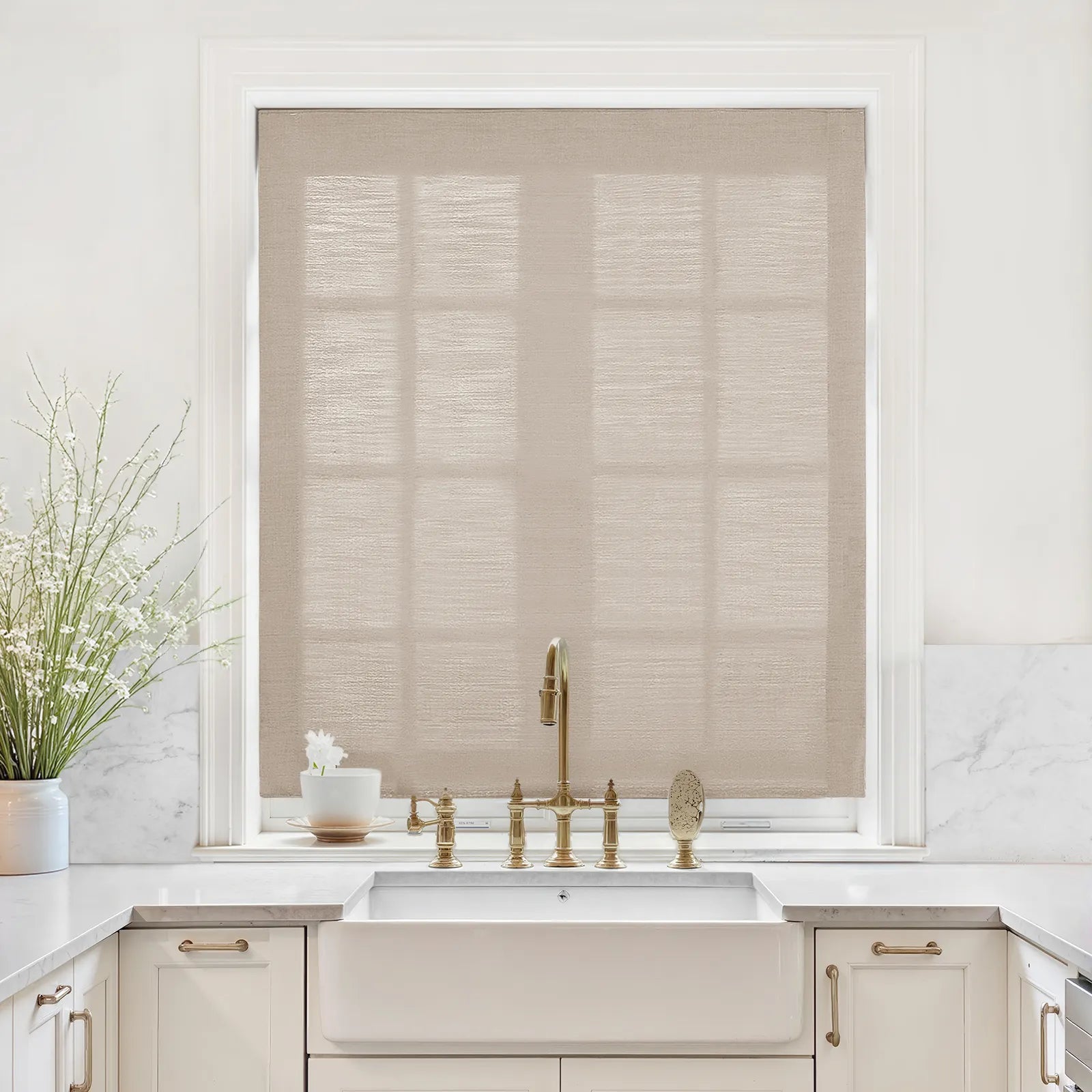 Liz Linen Relaxed Roman Blind Cord Lift