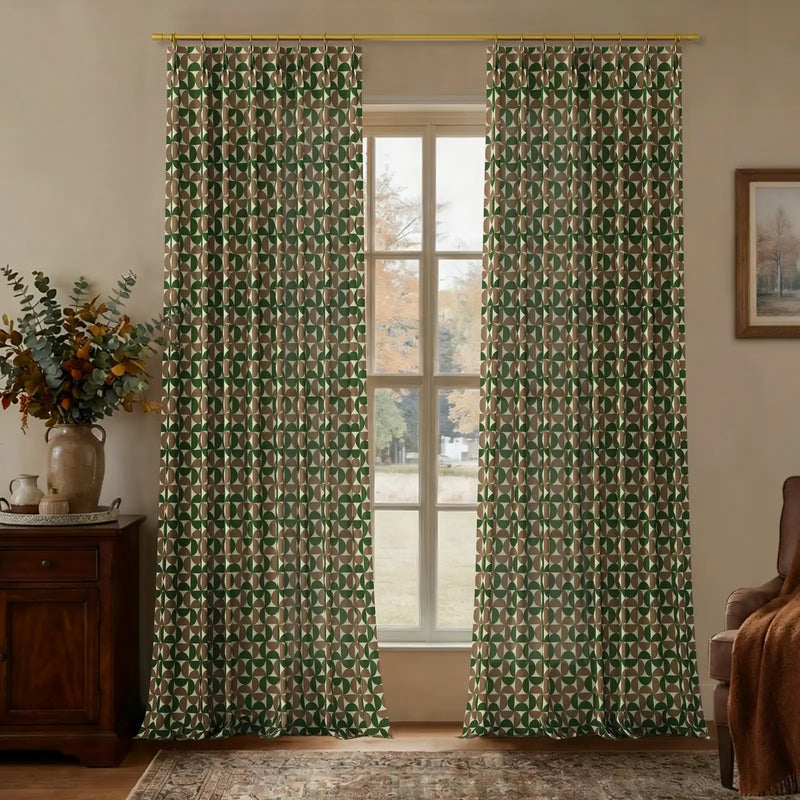 MS. MAVERICK MUSE x TWOPAGES Pastoral Printed Linen Cotton Pleated Curtains