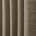 Taupe Grey Liz Linen Pleated Curtains dense linen weave shown in deep vertical folds