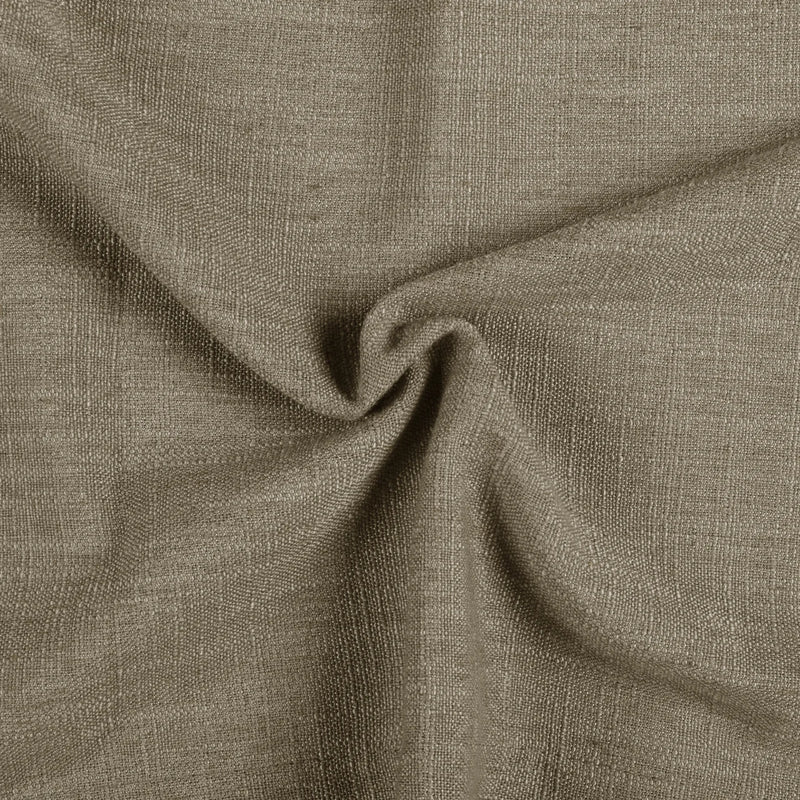 Taupe Grey Liz Linen Pleated Curtains soft linen weave gathered into a spiral close-up