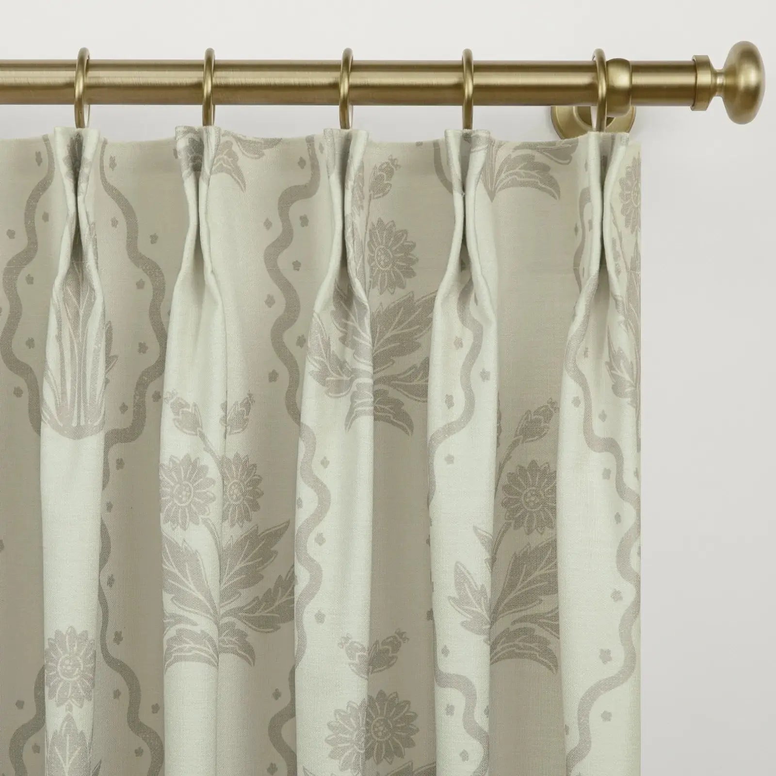 Leah Berin Garden Botanical Cotton Print Drapery Pleated- -TWOPAGES