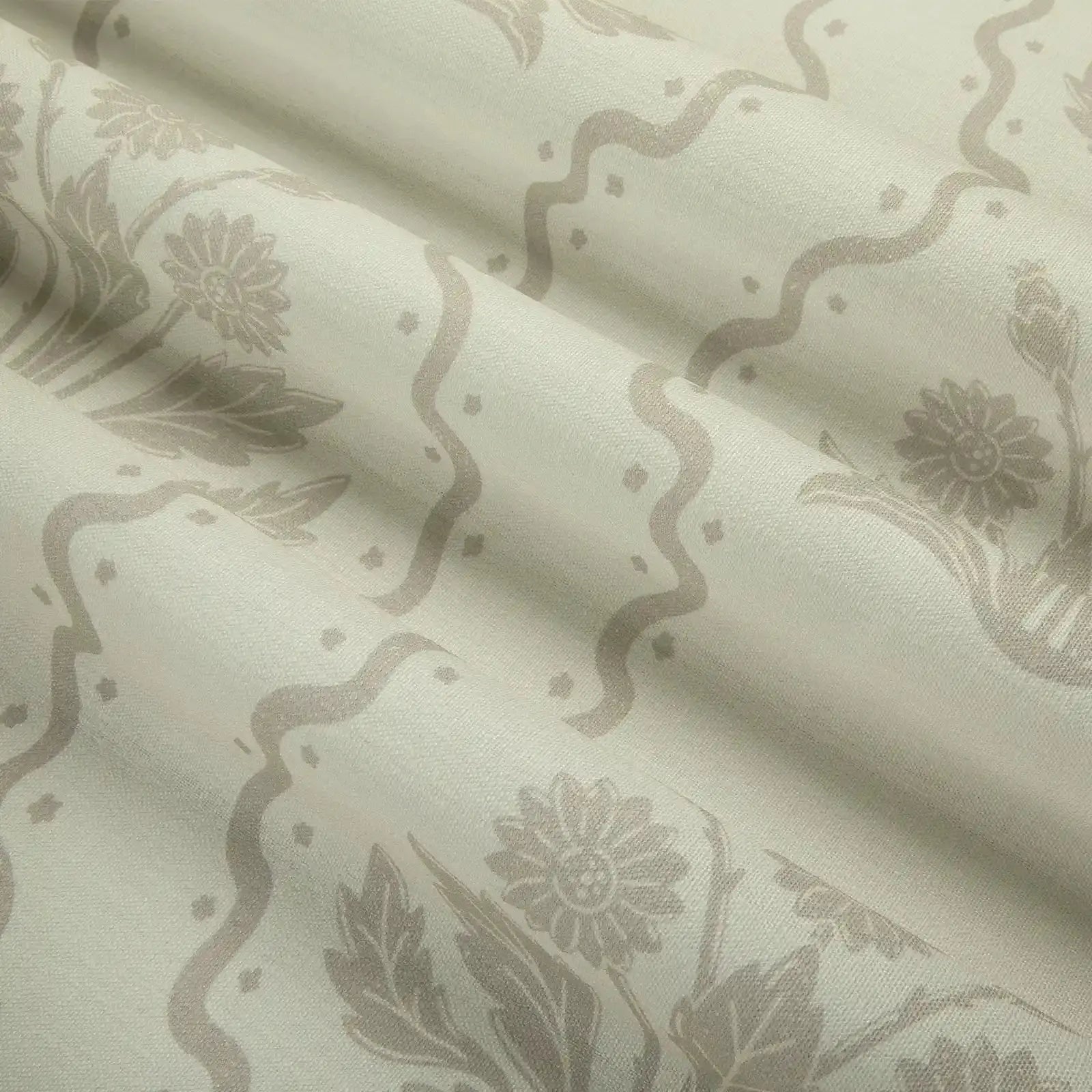 Leah Berin Garden Botanical Cotton Print Drapery Pleated- -TWOPAGES
