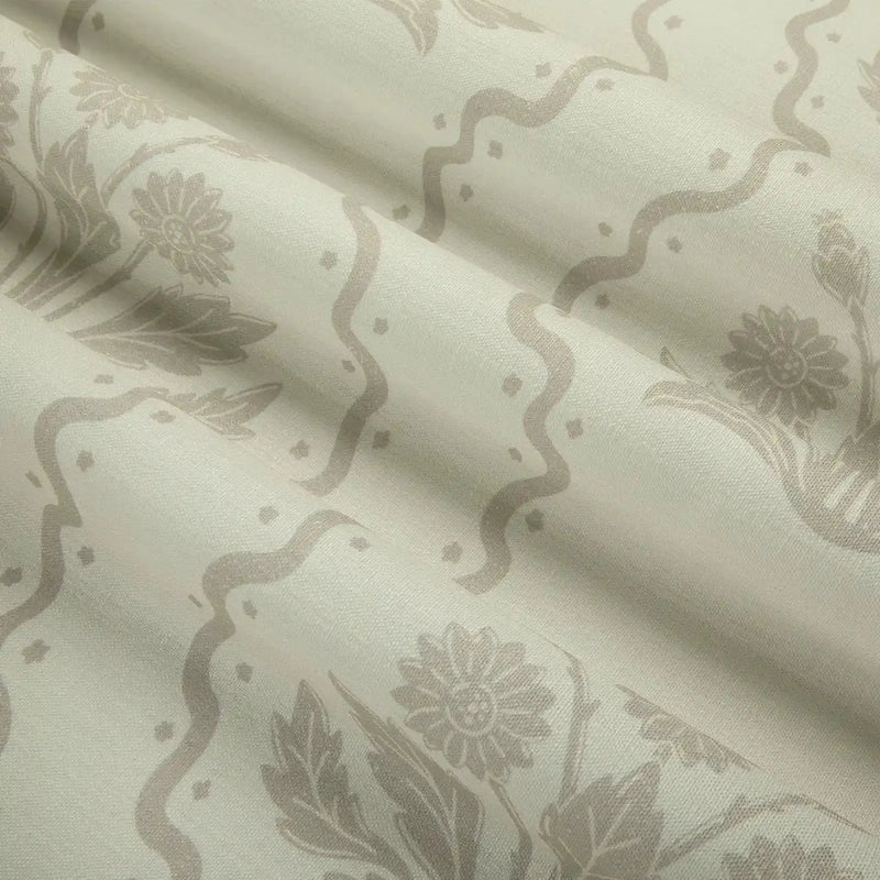 Leah Berin Garden Botanical Cotton Print Drapery Pleated- -TWOPAGES