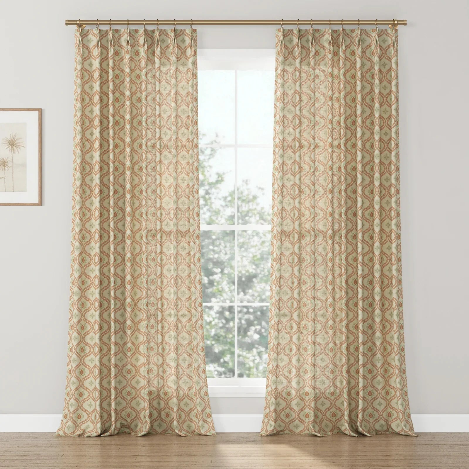 Sabrina Ramkhelawan Canyon Grove Cotton Print Drapery Pleated-?-TWOPAGES CURTAINS