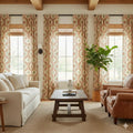 Sabrina Ramkhelawan Canyon Grove Cotton Print Drapery Pleated-?-TWOPAGES CURTAINS