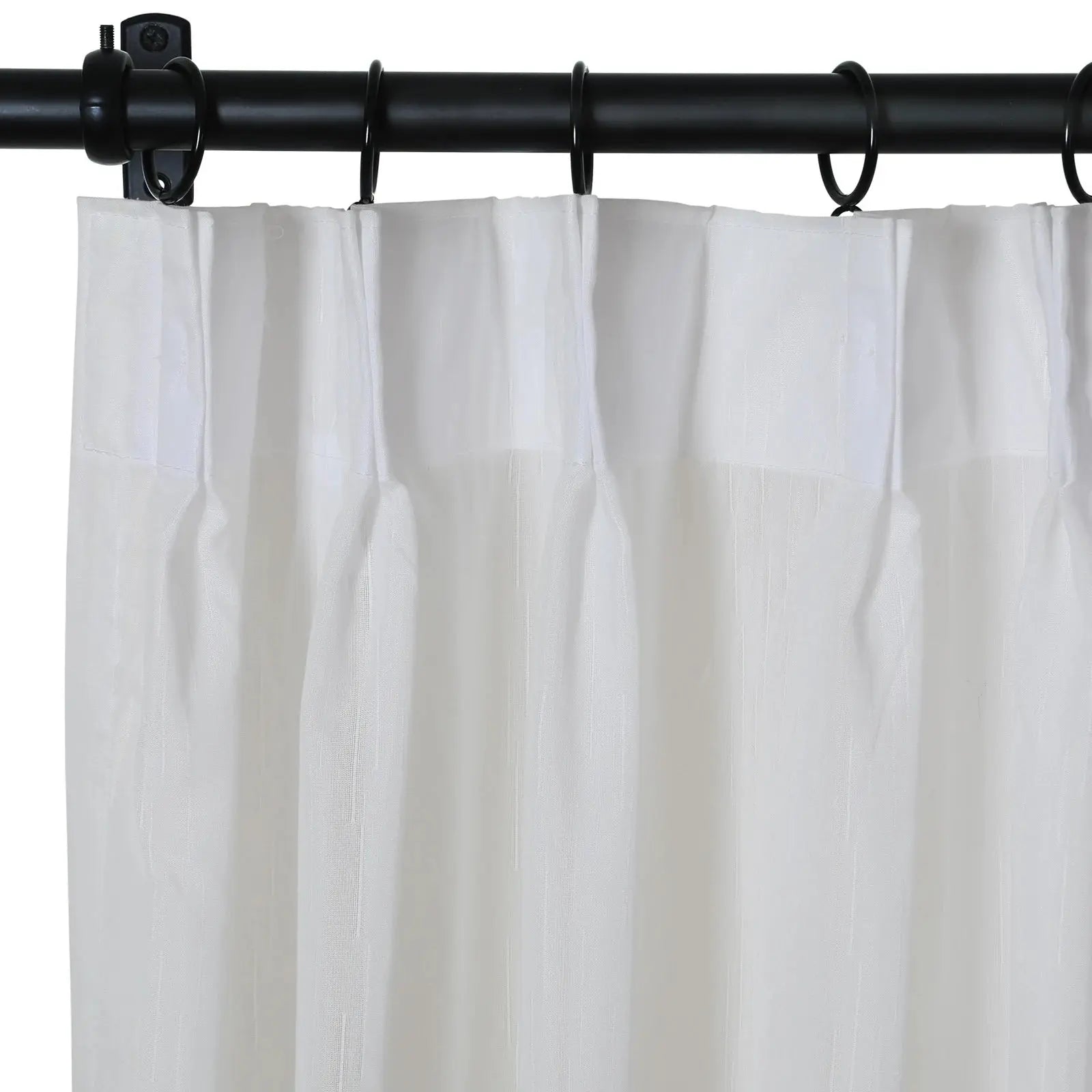 Florida Embossed White Semi Sheer Curtain Pleated?-TWOPAGES