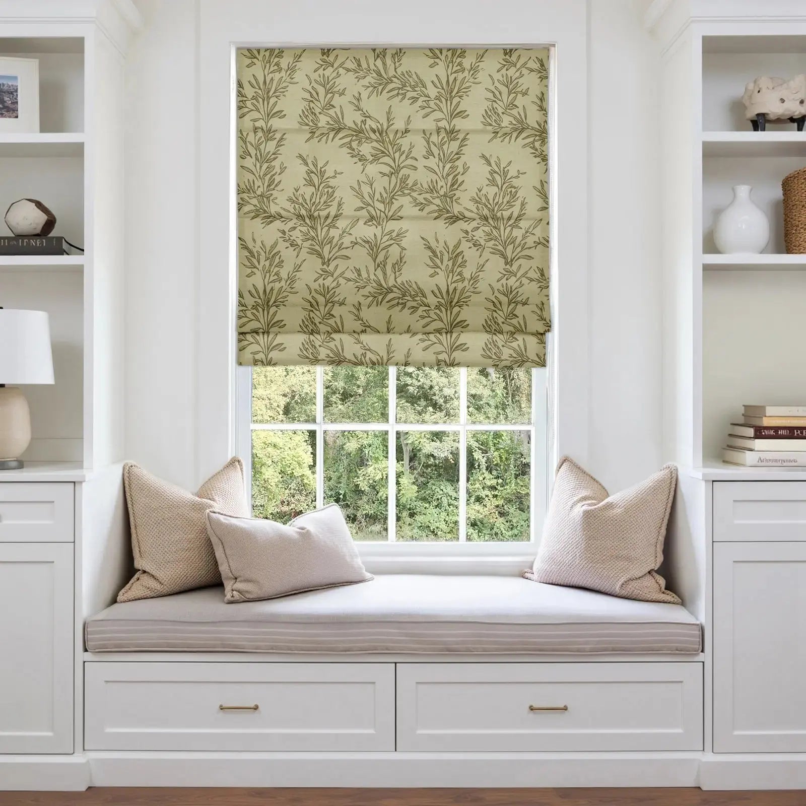 Sara Le Printed Roman Shade Cord Lift -TWOPAGES