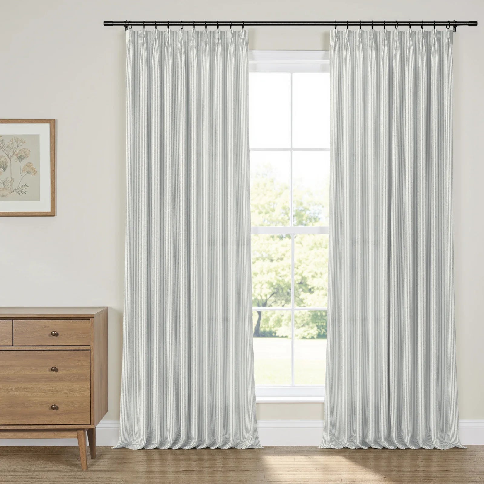 Britt Bengoechea x TWOPAGES Cottage Floral Printed Linen Cotton Pleated Curtains