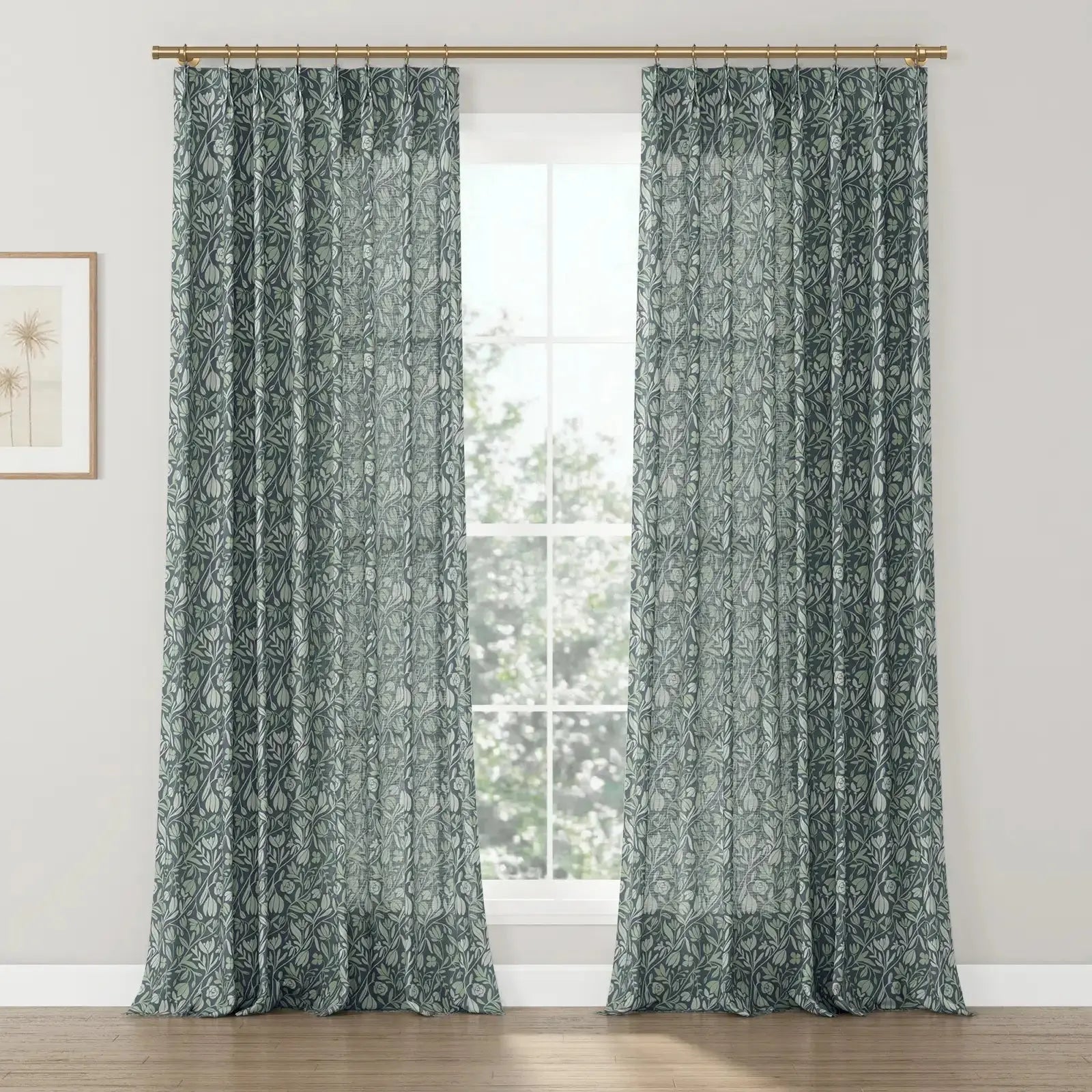 Kate Frost Pattern Cotton Drapery Pleated- -TWOPAGES