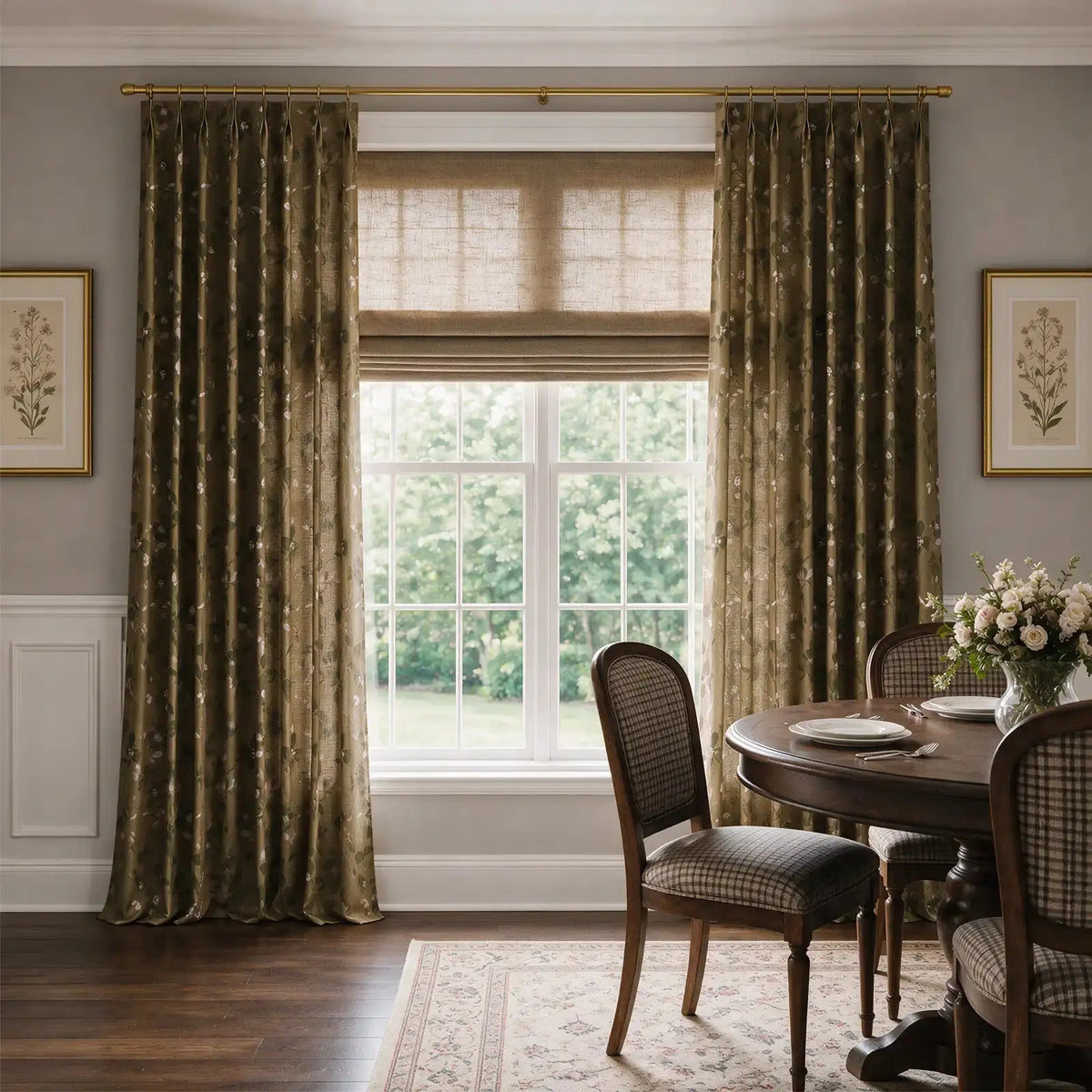 Sara Le x TWOPAGES Vintage Printed Linen Pleated Curtains