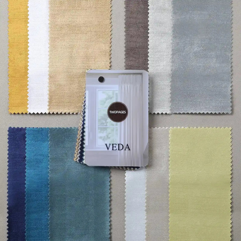 Veda Cotton Velour fabric swatches and sample booklet