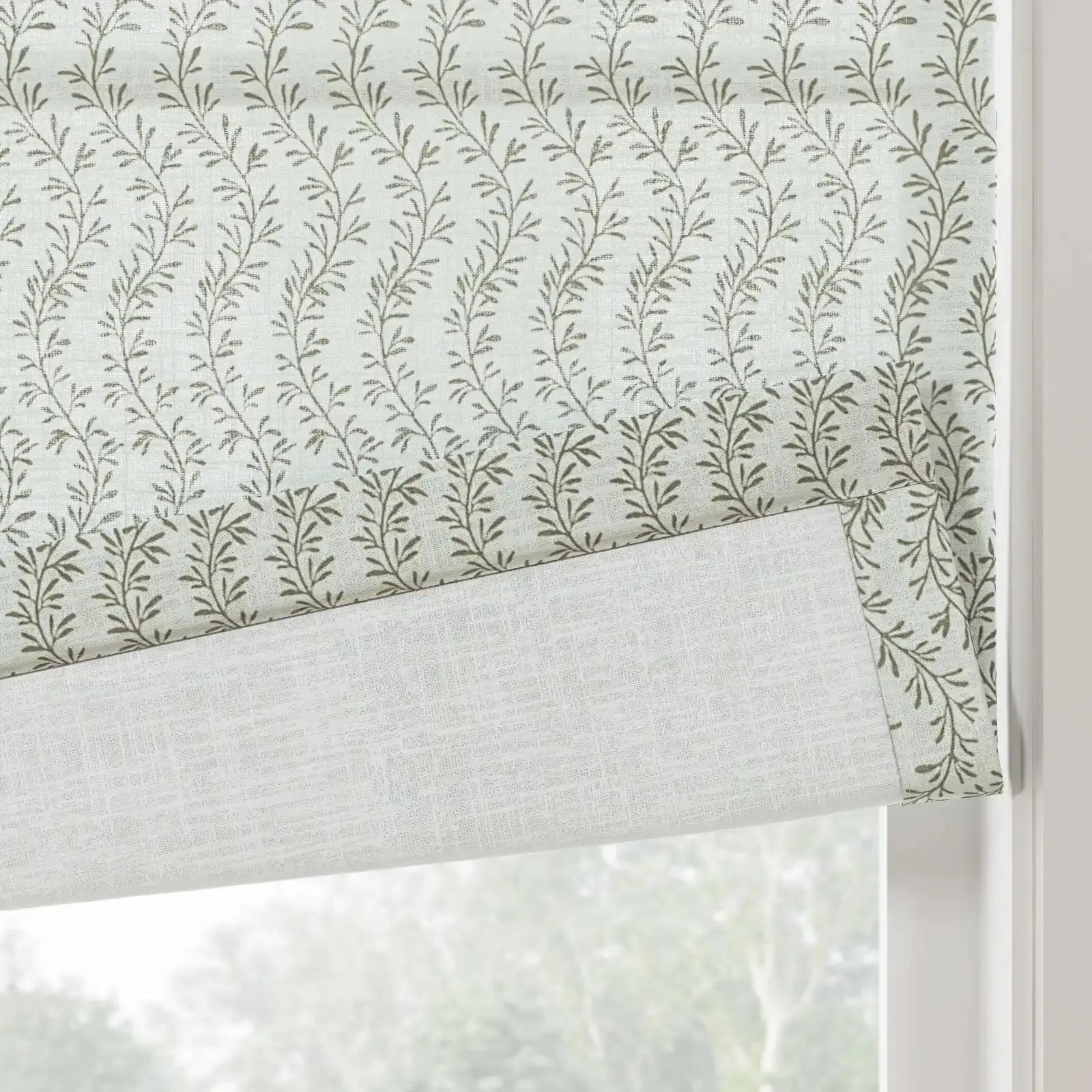 Britt Bengoechea Floral Print Linen Cotton Roman Shade Cordless?-TWOPAGES