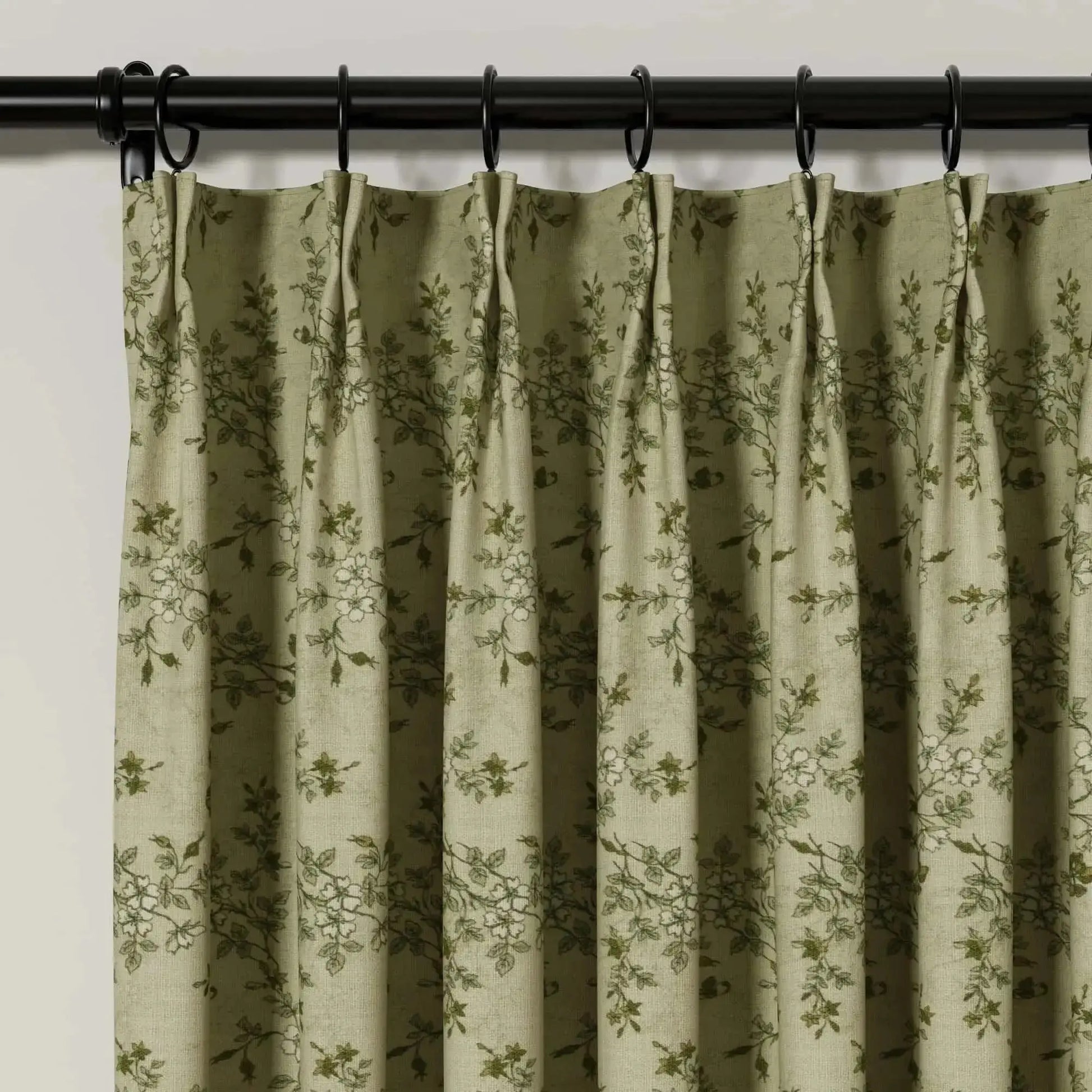 Sara Le Print Linen Cafe Curtains Pleated?-TWOPAGES