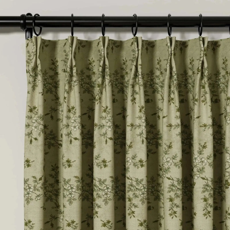 Sara Le Print Linen Cafe Curtains Pleated?-TWOPAGES
