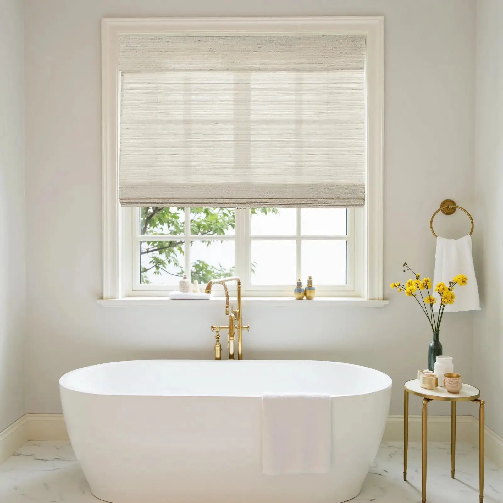 Natural Ramie Bamboo Woven Blind - Wall White?-TWOPAGES CURTAINS