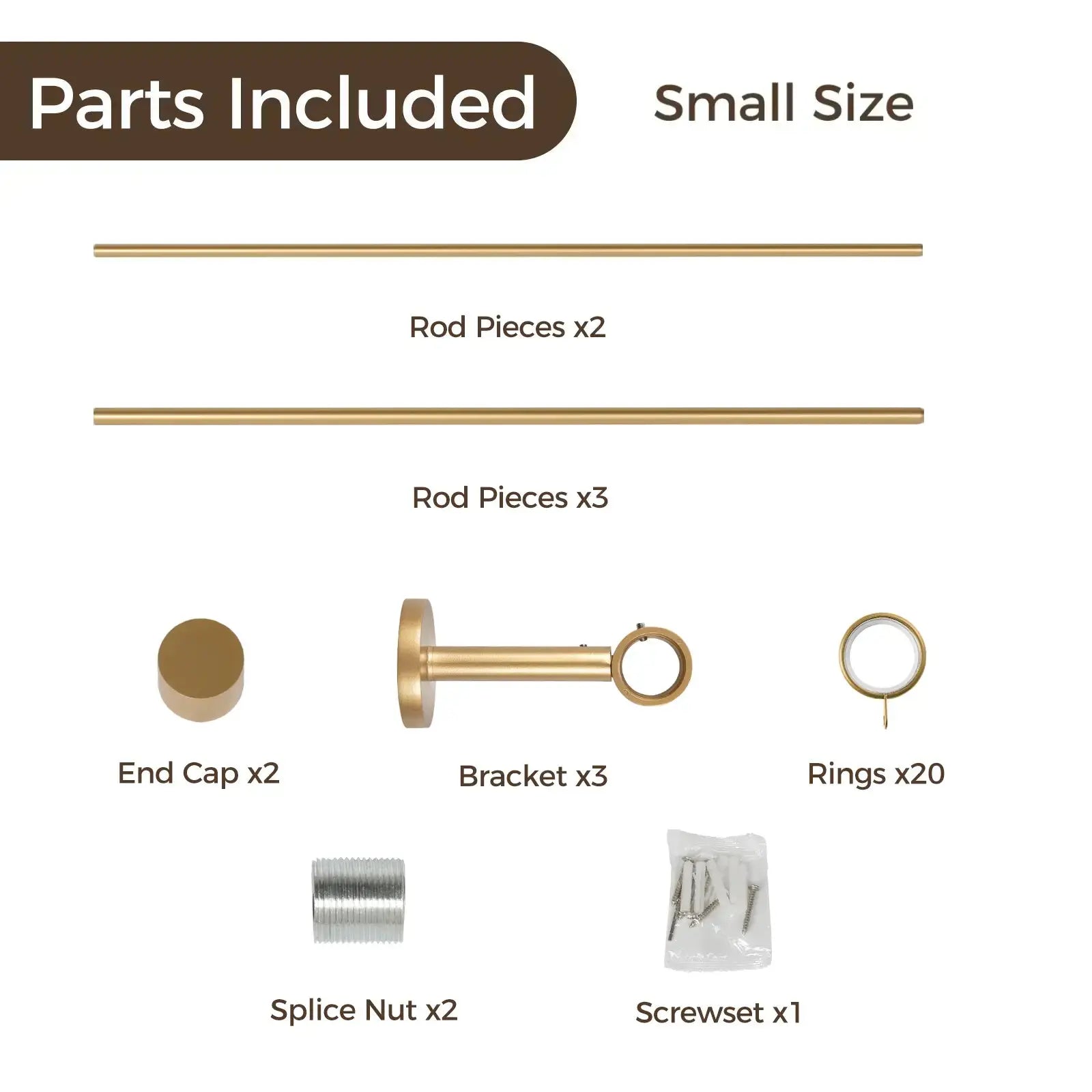 Lucas Adjustable Curtain Rod with Rings-?-TWOPAGES