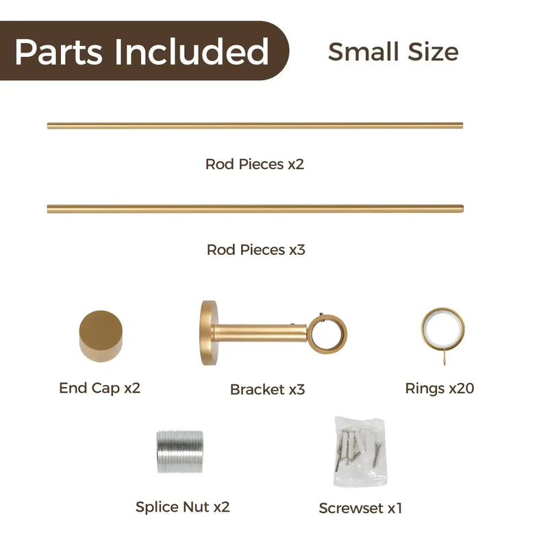 Lucas Adjustable Curtain Rod with Rings-?-TWOPAGES