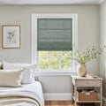 Holly Botanical Boho No-Drill Flat Fold Roman Blind Cordless