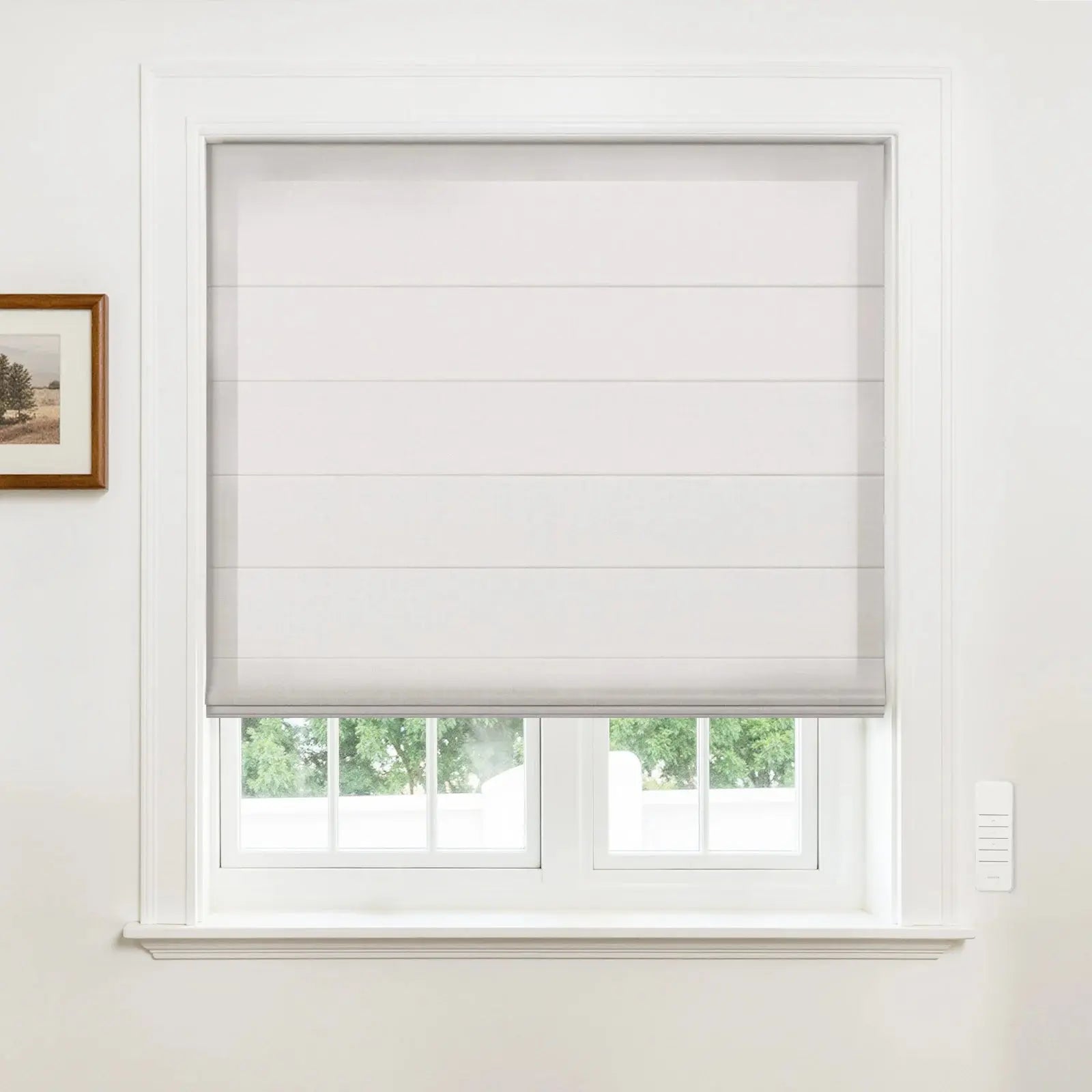 Alvin Motorized Sheer Room Darkening Roman Blind?-TWOPAGES