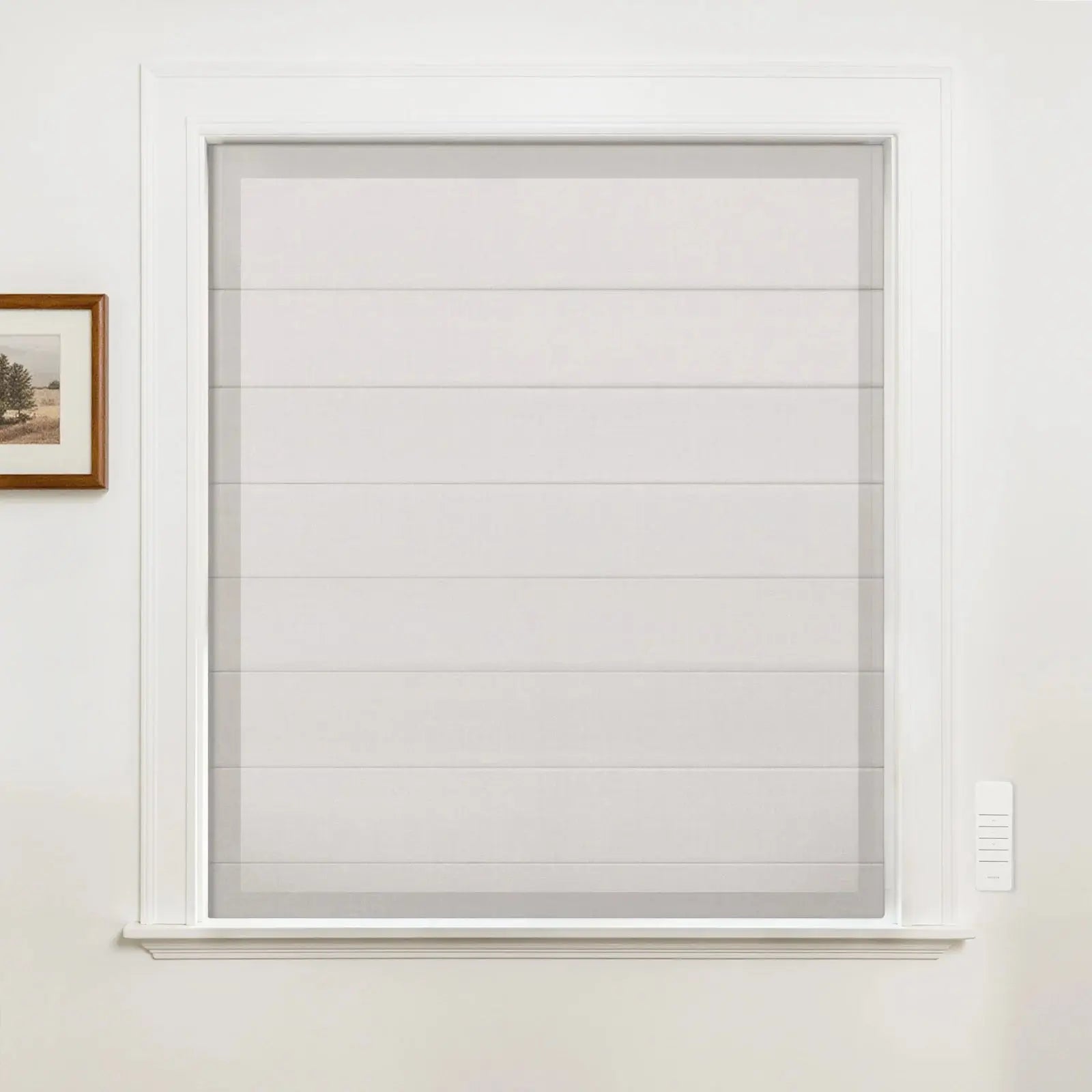 Alvin Motorized Sheer Room Darkening Roman Blind?-TWOPAGES