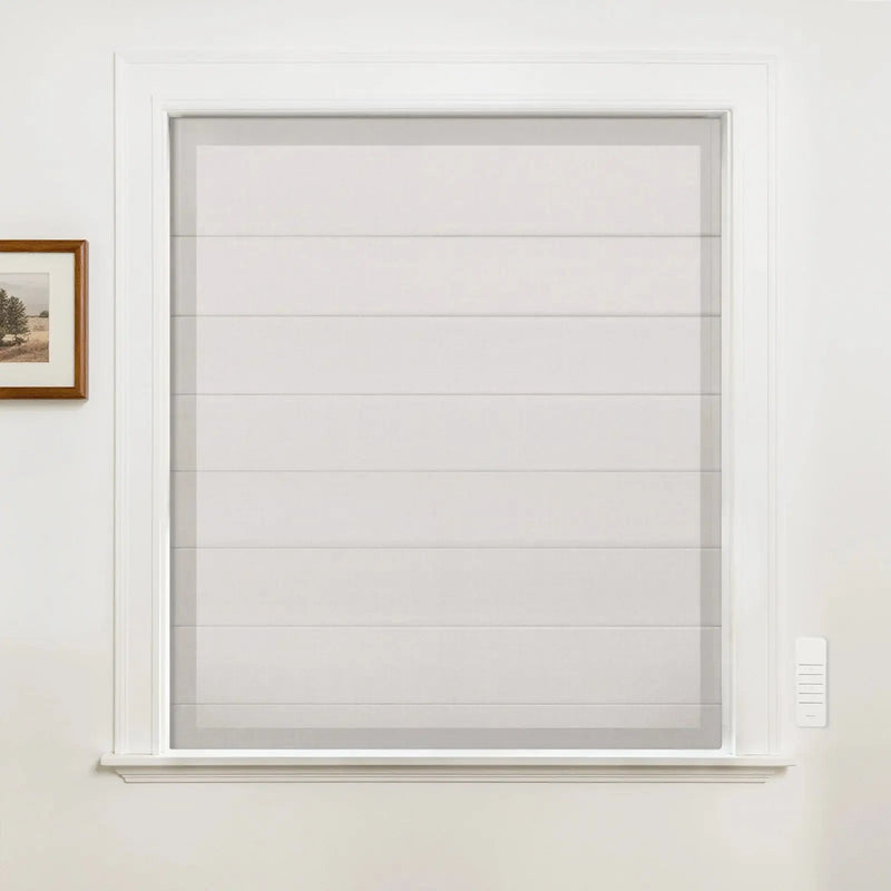 Alvin Motorized Sheer Room Darkening Roman Blind?-TWOPAGES
