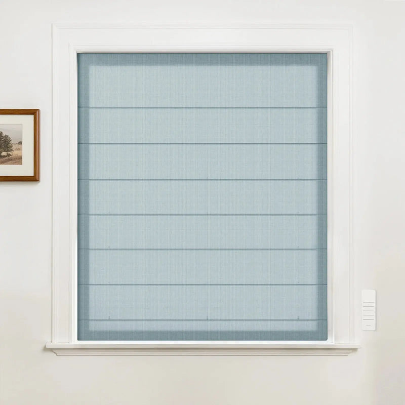 Alvin Motorized Linen Room Darkening Roman Blind?-TWOPAGES